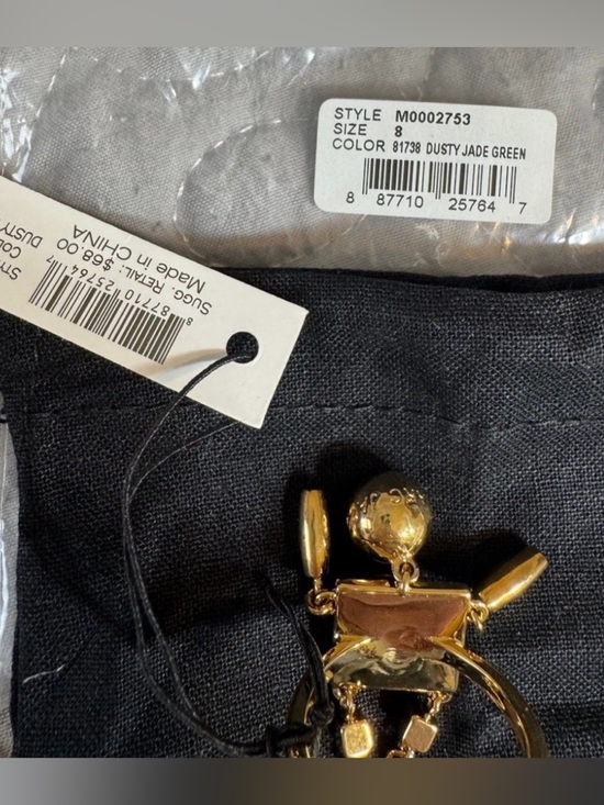 Marc By Marc Jacobs Stacked Block Figure Dusty Jade Green Ring/Size  8 -NWT - Picture 7 of 11